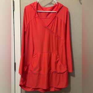 Athleta Coral, hooded, long sleeve swim cover Top